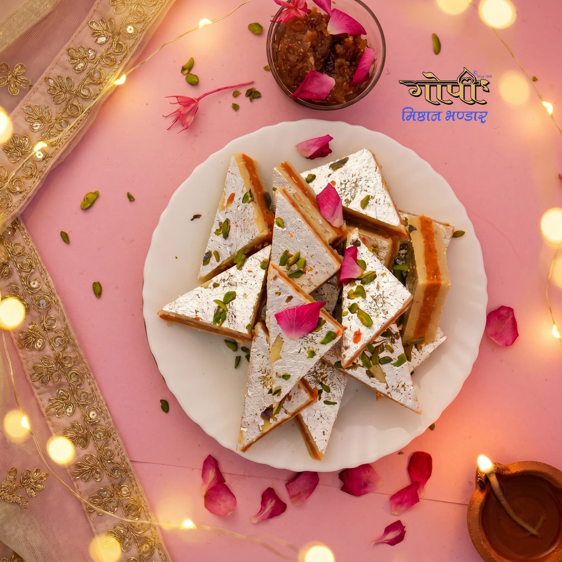 Festive Sangam Barfi from Gopi Misthan Bhandar