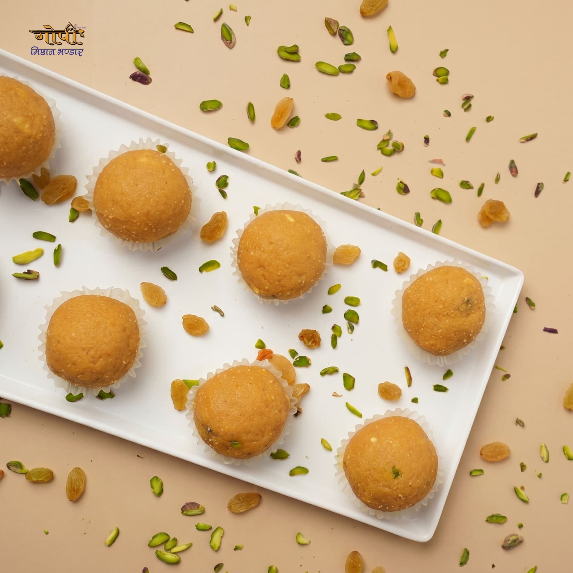 Besan Ladoo - View 2 | Gopi Misthan Bhandar
